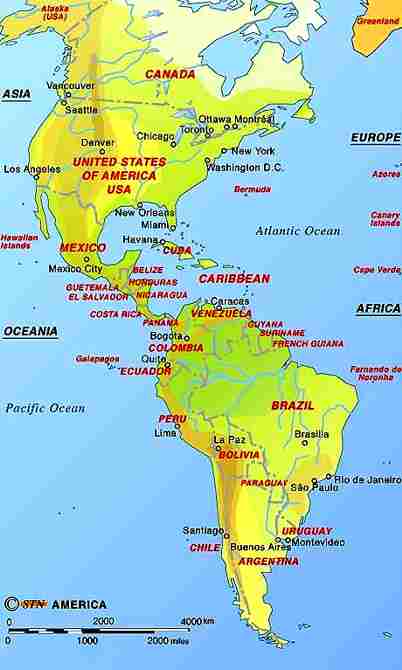 Mapa del continente Americano - Imagui