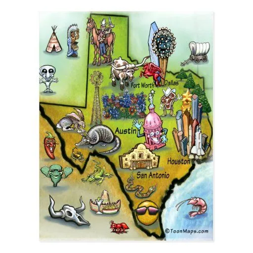 Mapa del dibujo animado de los E.E.U.U. Postal de Zazzle. Mapa del dibujo animado de los E.E.U.U. Postal de Zazzle.
