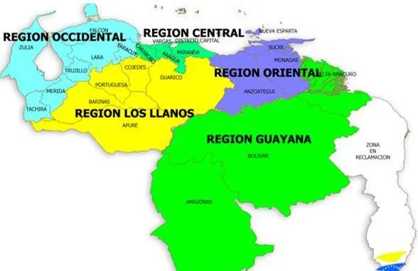 Imagen del mapa de venezuela y sus regiones - Imagui Imagen del mapa de venezuela y sus regiones - Imagui