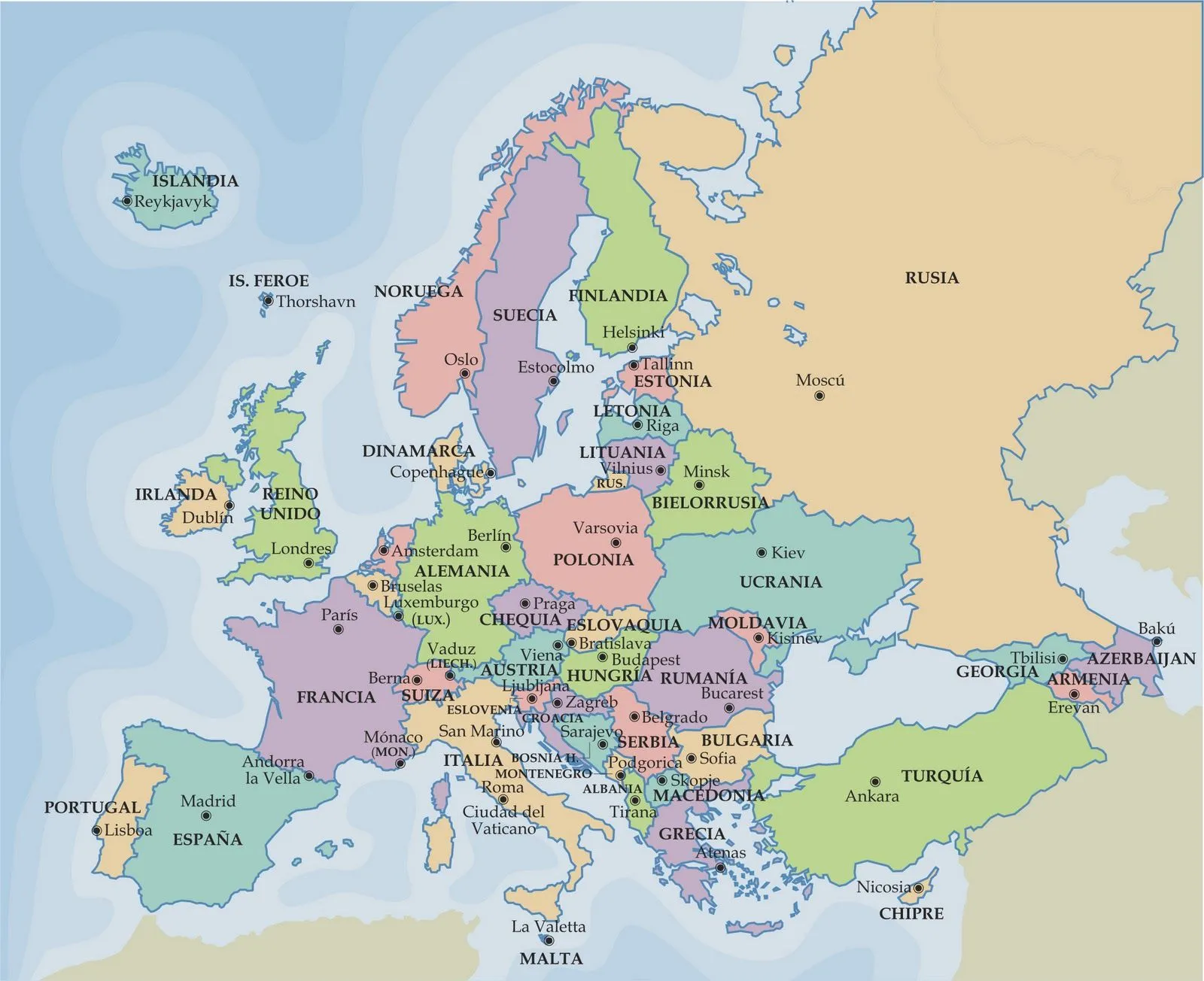 Croquis mapa politico de europa - Imagui