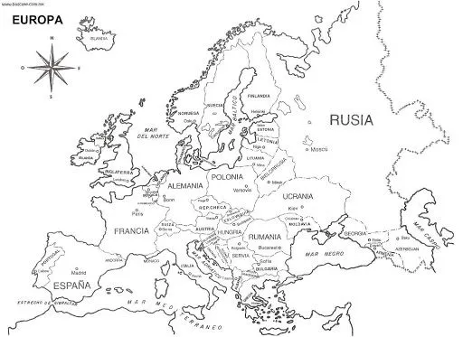 MAPA DE EUROPA PARA COLOREAR PARA NIÑOS DE PRIMARIA PAISES Y ...