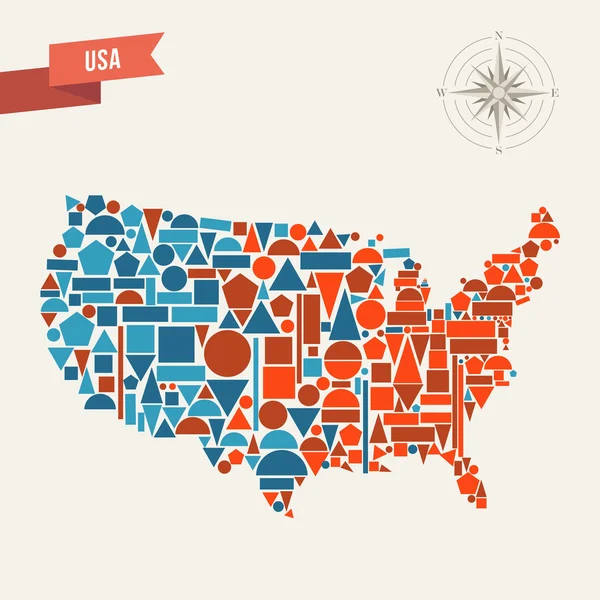 mapa de figuras geométricas de los e.e.u.u. — Vector stock ... mapa de figuras geométricas de los e.e.u.u. — Vector stock ...