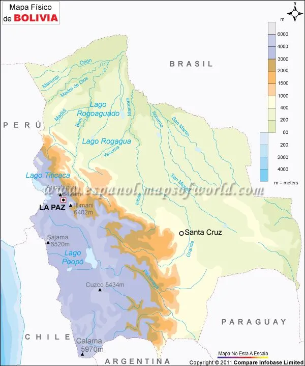 El Mapa Físico de Bolivia