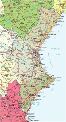 Mapa físico comunidad valenciana - Imagui