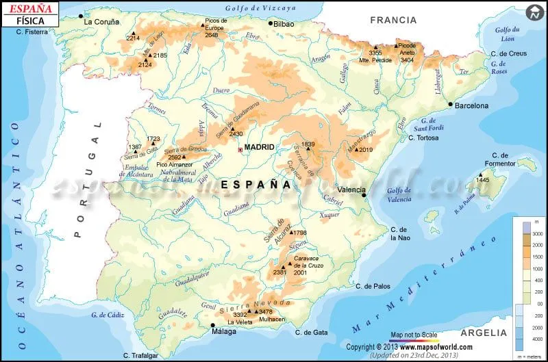 Mapa Fisico de España