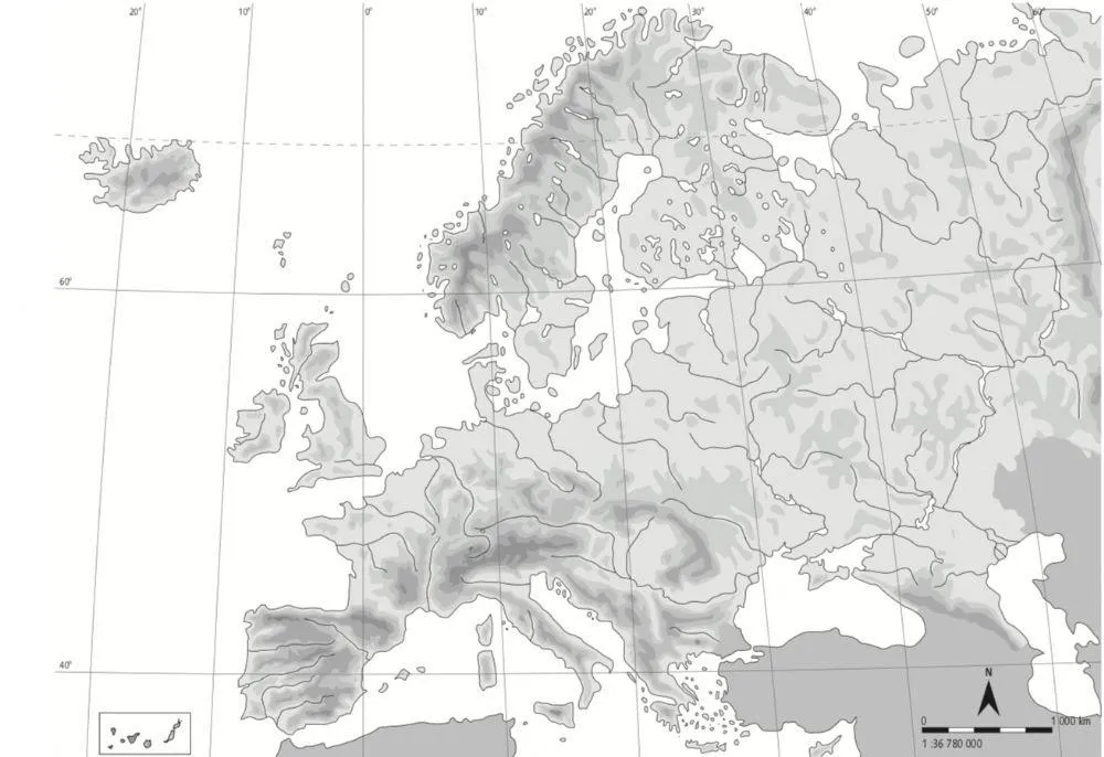 Mapa físico de Europa- RÍOS, MARES Y OCÉANOS worksheet | Live Worksheets