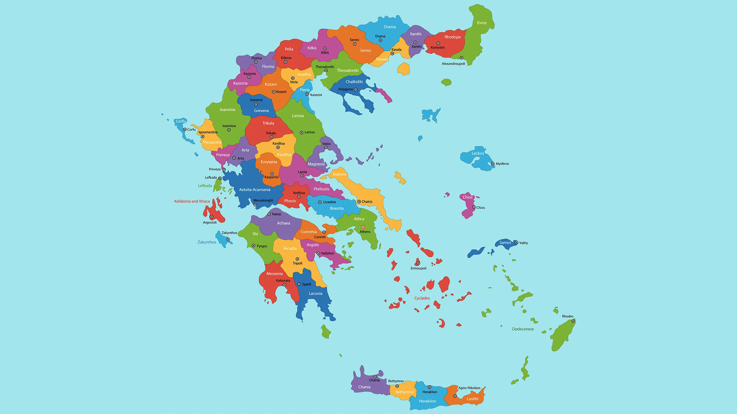 Mapa politico de Grecia