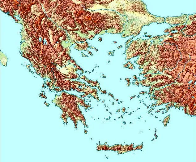 Mapa fisico grecia - Imagui