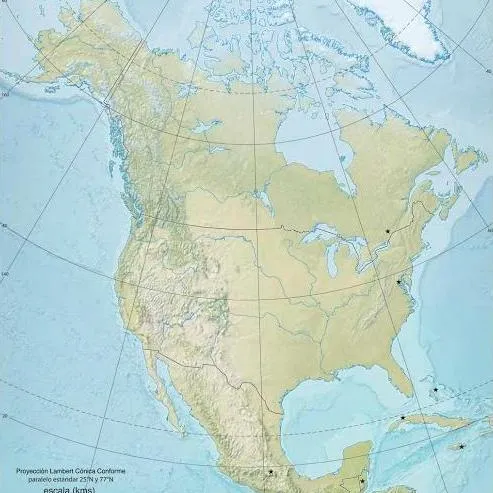 Mapa físico mudo de América del Norte para imprimir Mapa de ríos y ... Mapa físico mudo de América del Norte para imprimir Mapa de ríos y ...