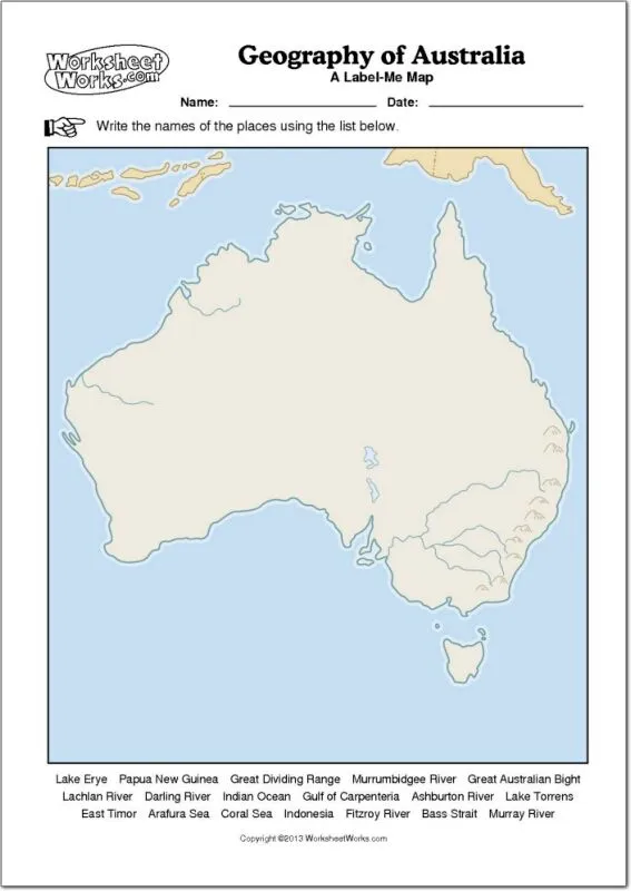 Mapa físico mudo de Australia Mapa mudo de ríos y montañas de ... Mapa físico mudo de Australia Mapa mudo de ríos y montañas de ...
