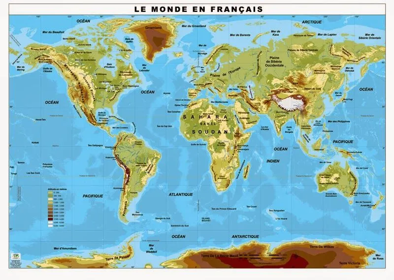 Mapa Físico del Mundo | Mapa del Mundo