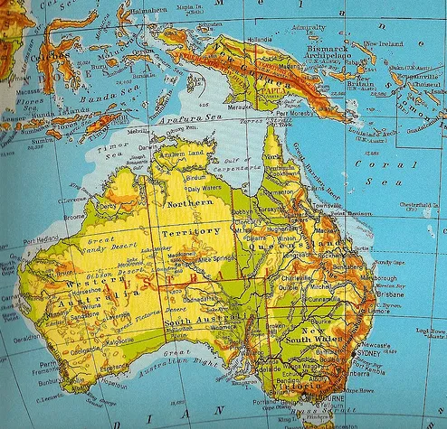 Mapa Fisico de Oceania