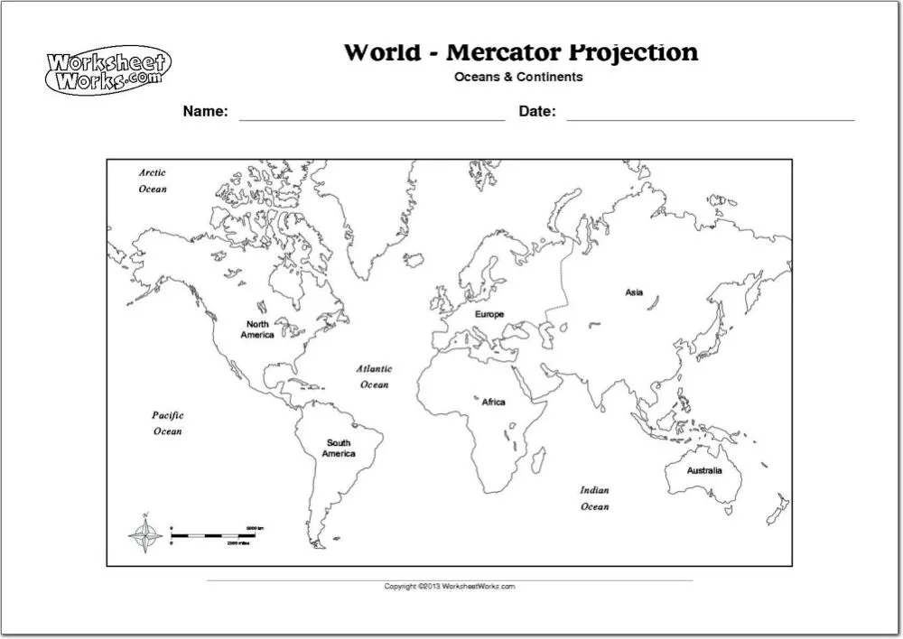 Mapa físico y político del Mundo Mapa de continentes y océanos del ...