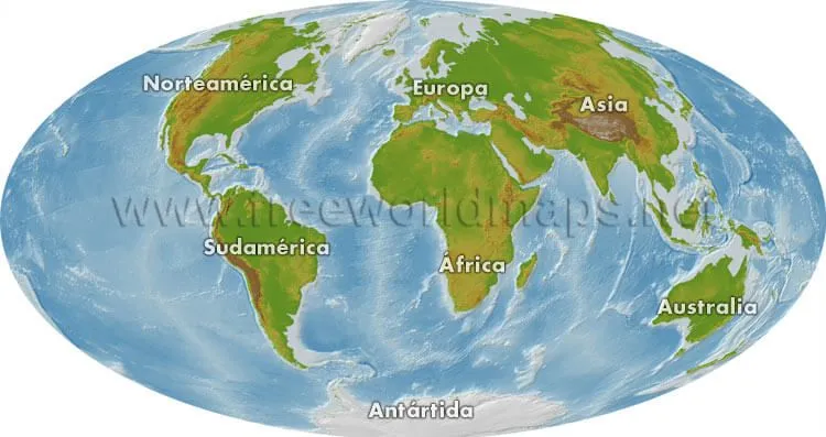 Mapa geográfico del mundo