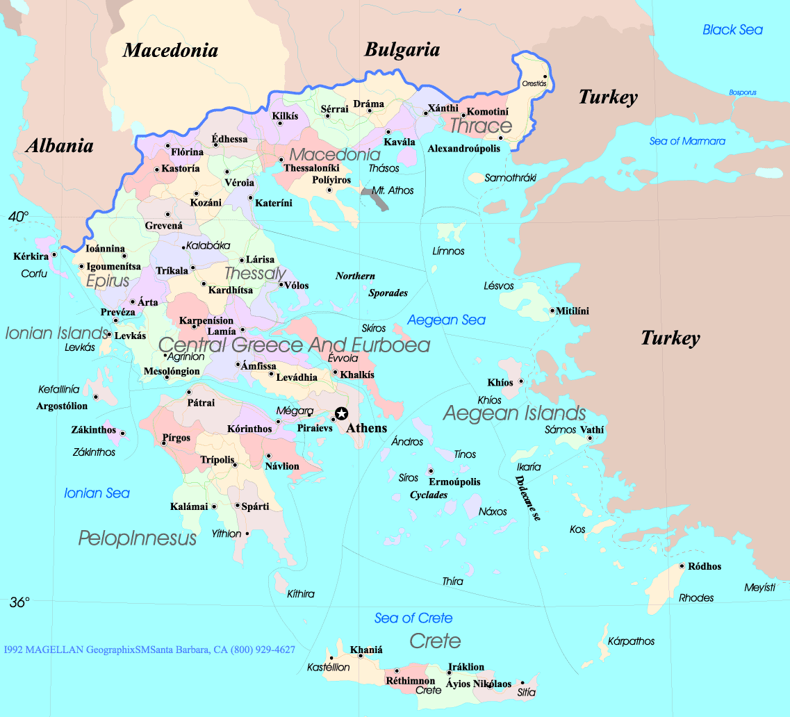 Mapa de Grecia