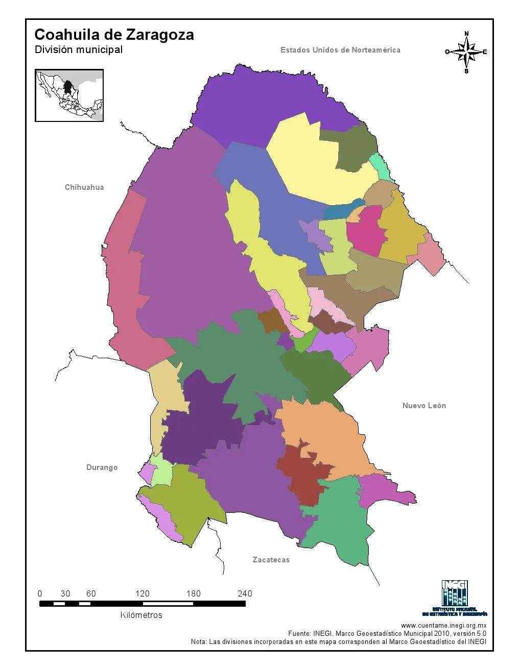 Mapa para imprimir de Coahuila de Zaragoza Mapa en color de los ... Mapa para imprimir de Coahuila de Zaragoza Mapa en color de los ...