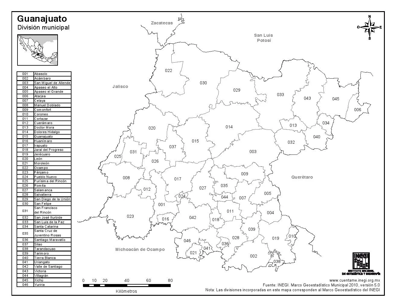 Mapa para imprimir de Guanajuato Mapa de municipios de Guanajuato ... Mapa para imprimir de Guanajuato Mapa de municipios de Guanajuato ...