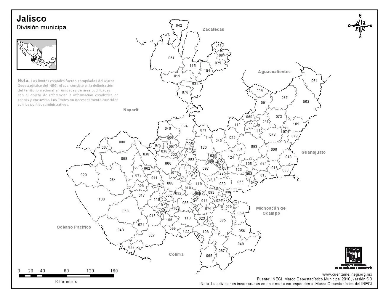 Mapa para imprimir de Jalisco Mapa en color de los municipios de ... Mapa para imprimir de Jalisco Mapa en color de los municipios de ...