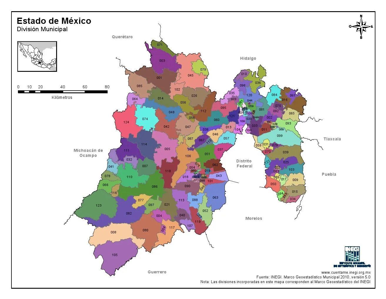 Mapa para imprimir del Estado de México Mapa en color de los ... Mapa para imprimir del Estado de México Mapa en color de los ...