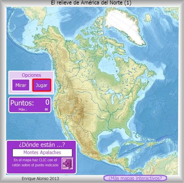 Mapa interactivo de América del Norte Relieve de América del Norte ... Mapa interactivo de América del Norte Relieve de América del Norte ...