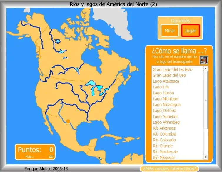 Mapa interactivo de América del Norte Ríos y lagos de América del ... Mapa interactivo de América del Norte Ríos y lagos de América del ...
