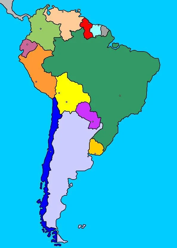 Mapa interactivo de Sudamérica Países de Sudamérica. Dibujos para ...