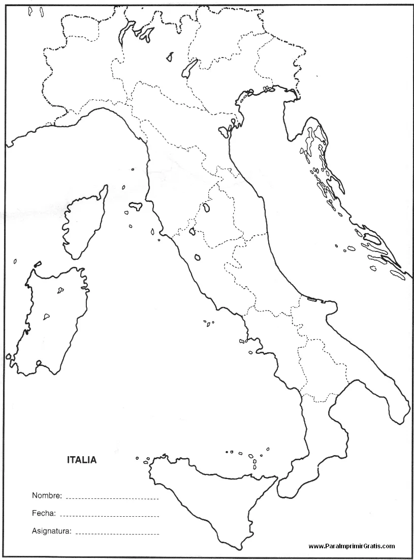 Mapa de Italia - Para Imprimir Gratis - ParaImprimirGratis. Mapa de Italia - Para Imprimir Gratis - ParaImprimirGratis.