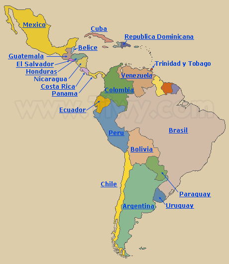 Un mapa de Latinoamérica - Imagui