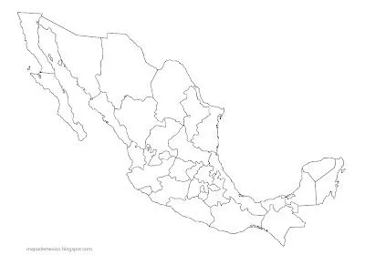 Mapa de Mexico: Mapa de Mexico en Blanco y Negro Mapa de Mexico: Mapa de Mexico en Blanco y Negro