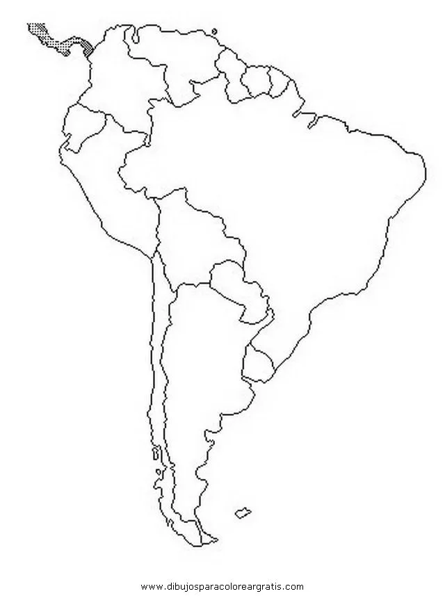 mapa mudo america sur Colouring Pages