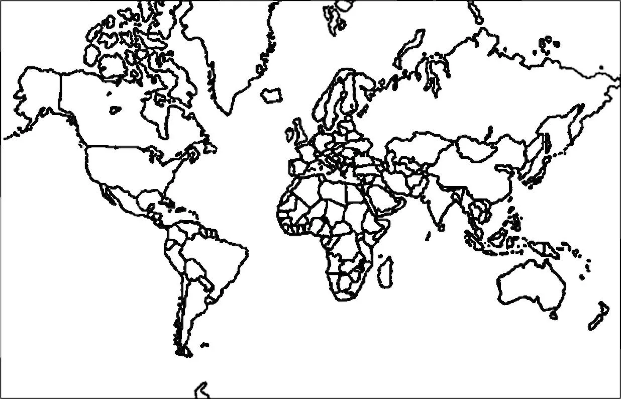 mapa mudo de planisferio