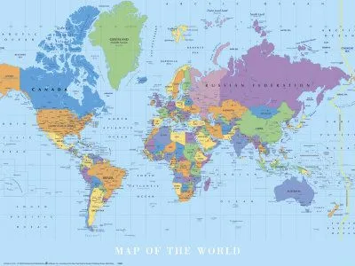 Mapa mundi Arte en AllPosters.