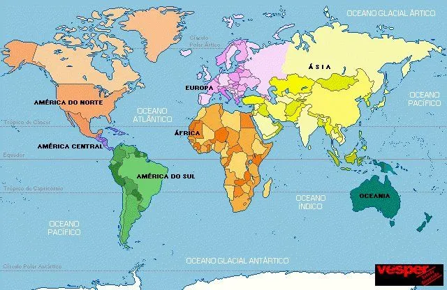 Mapa mundi con sus continentes - Imagui