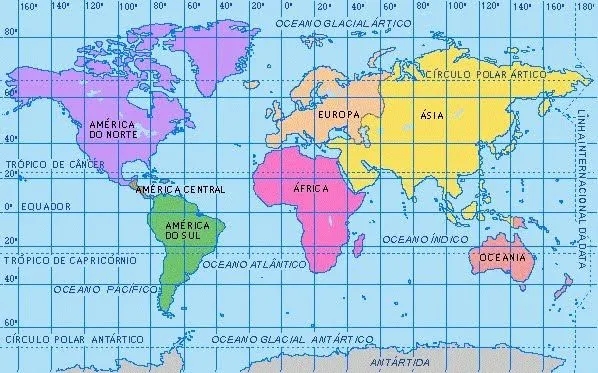 Mapa mundi continentes y oceanos - Imagui