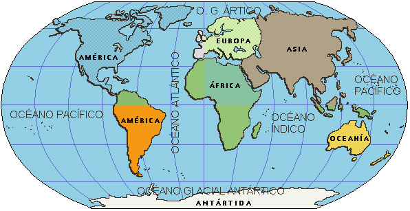 Mapamundi continentes e oceanos - Imagui