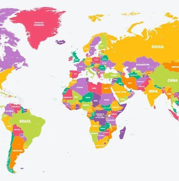 Mapa-Múndi: continentes, países e oceanos - Toda Matéria Mapa-Múndi: continentes, países e oceanos - Toda Matéria