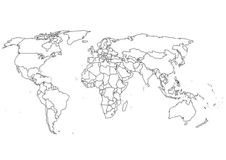 Mapa Mundi para imprimir y colorear ~ Dibujos para Colorear Infantil Mapa Mundi para imprimir y colorear ~ Dibujos para Colorear Infantil