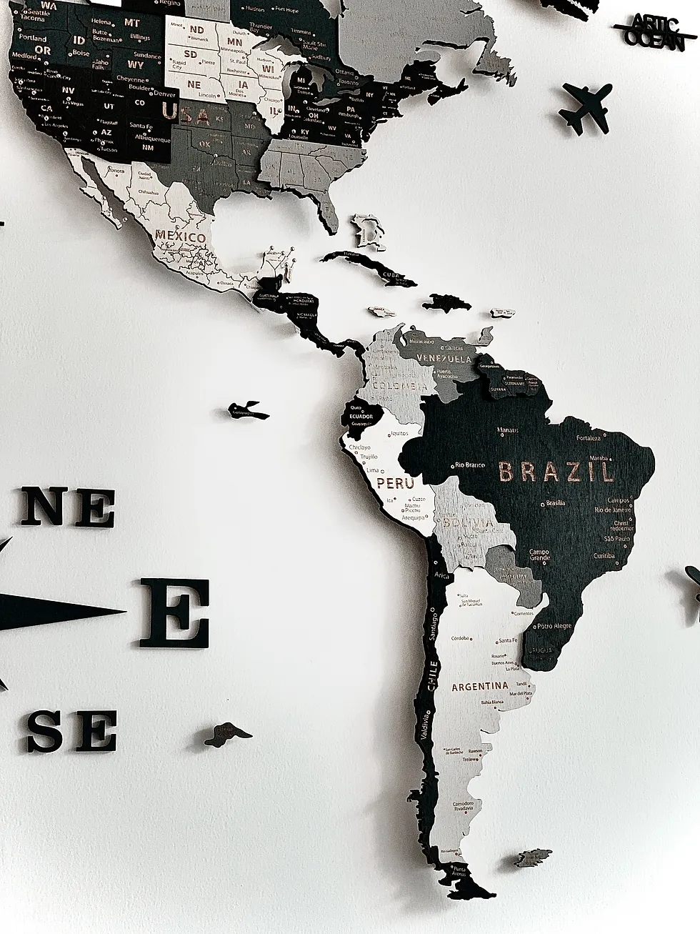 Mapa Mundial 3D Deluxe | Wooden Travel Map´s Mapa Mundial 3D Deluxe | Wooden Travel Map´s