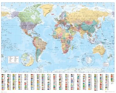 Mapa mundi Láminas en AllPosters.
