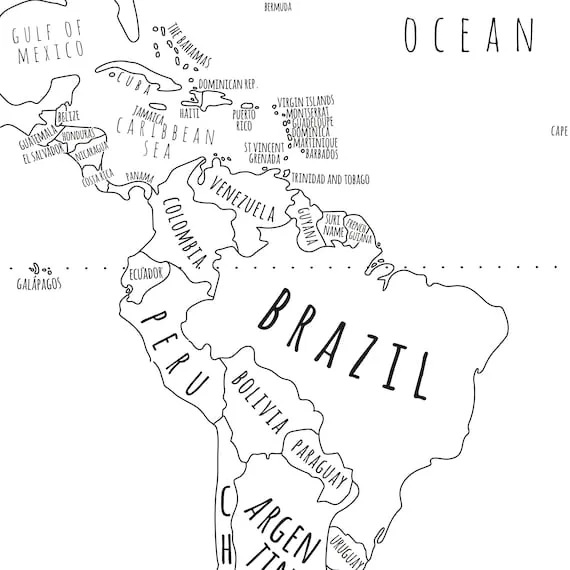 Mapa mundial con países Mapa IMPRIMIBLE del mundo arte de - Etsy México Mapa mundial con países Mapa IMPRIMIBLE del mundo arte de - Etsy México