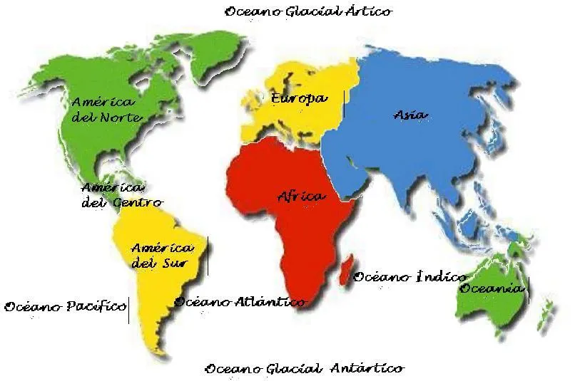 Cosas de clase: MAPA MUNDI OCÉANOS Y CONTINENTES Cosas de clase: MAPA MUNDI OCÉANOS Y CONTINENTES