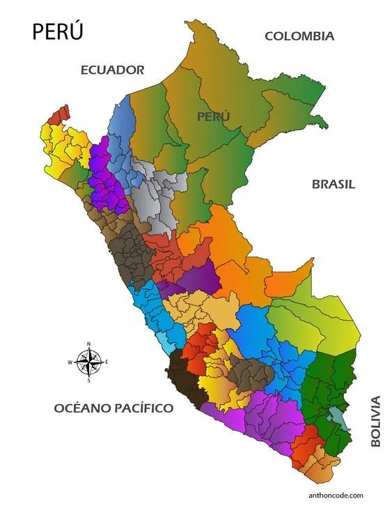Mapa del Perú y departamentos para colorear e imprimir | South america  flag, South america, Peru