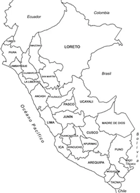 Mapas de la costa, la sierra y la selva del Perú para colorear ...