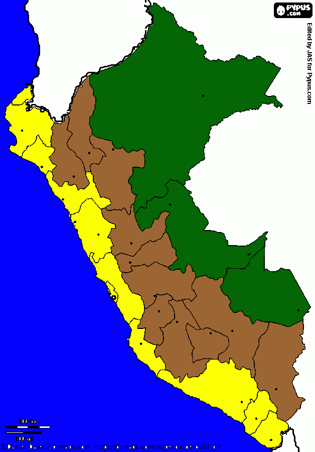mapa Perú 3 Regiones Colouring Pages