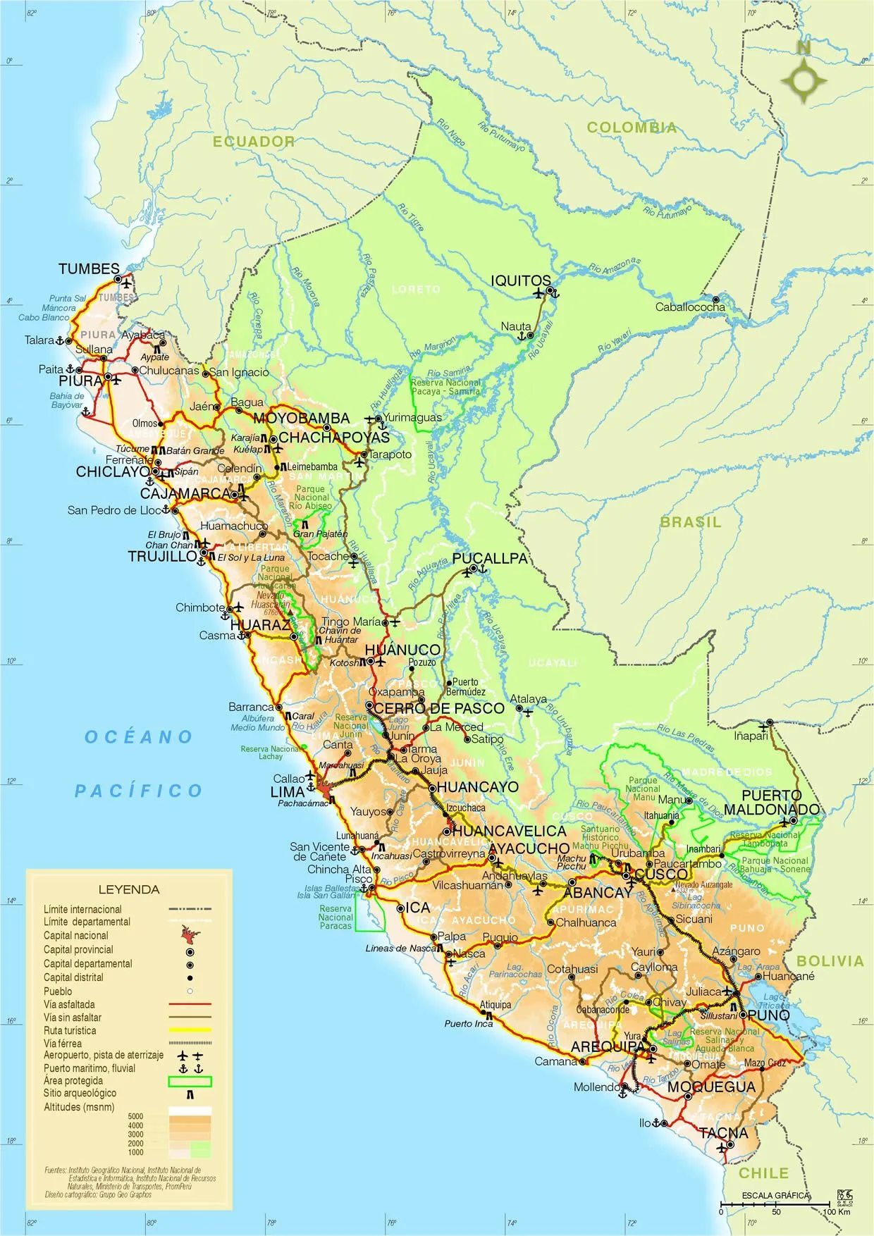 Mapa del Perú - Turismo.org