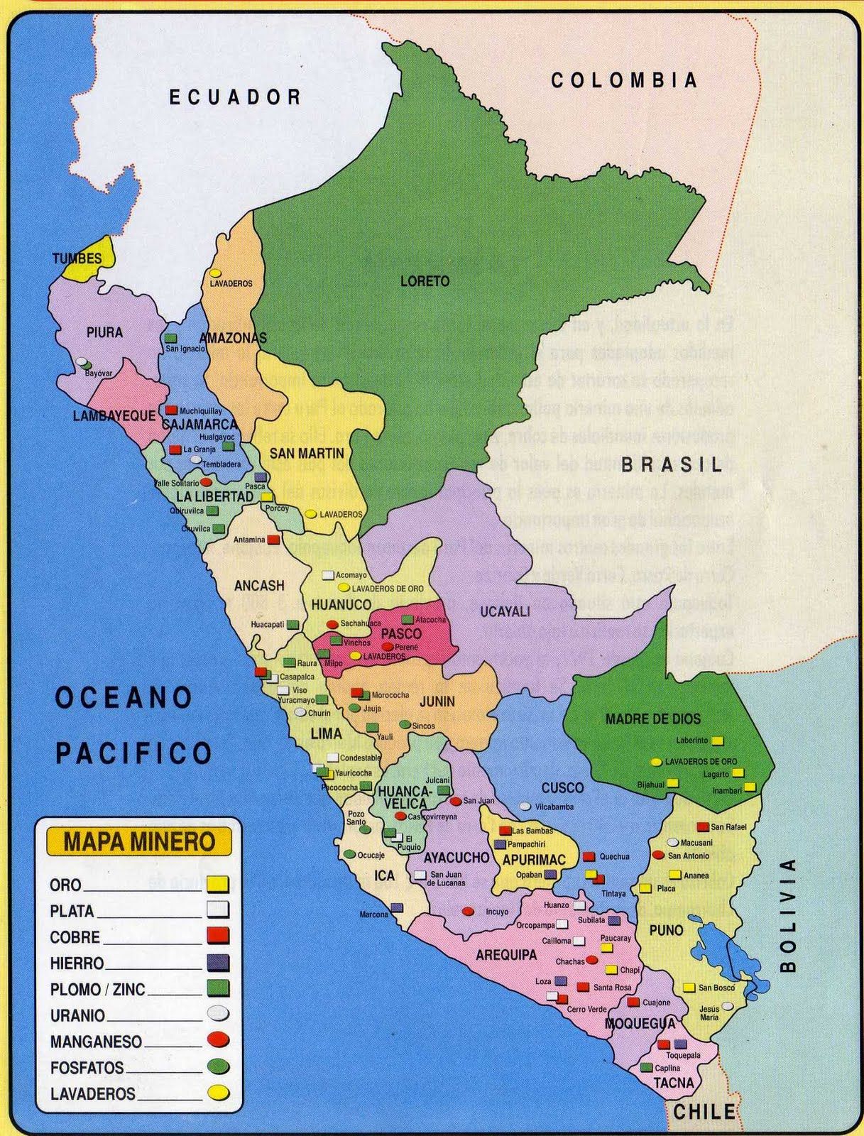 Mapa de Perú - Viajar a Peru