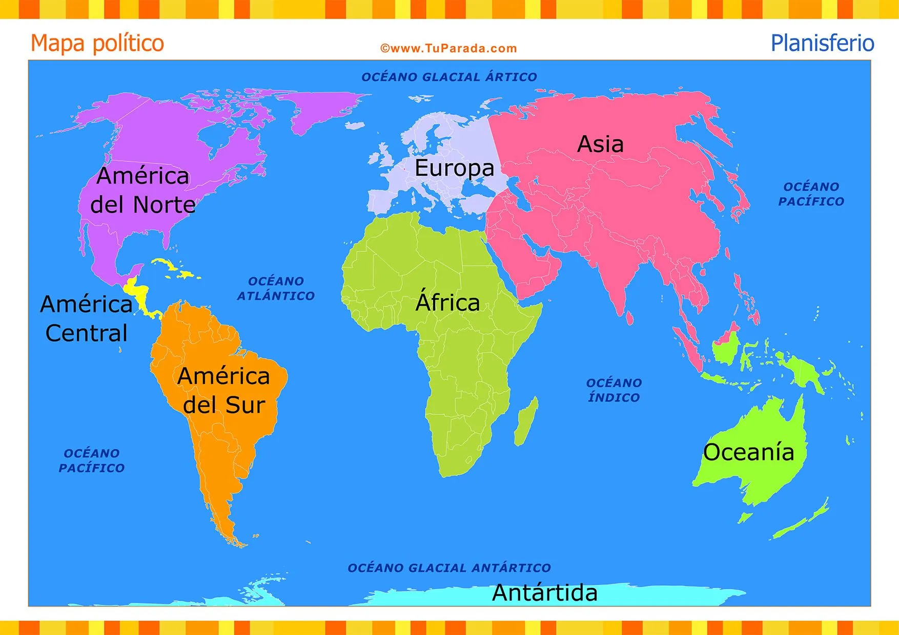 Mapa Planisferio, Mapas, tarjetas