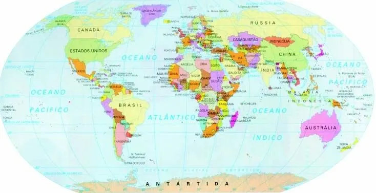 Mapa planisferio politico con nombre de paises - Imagui