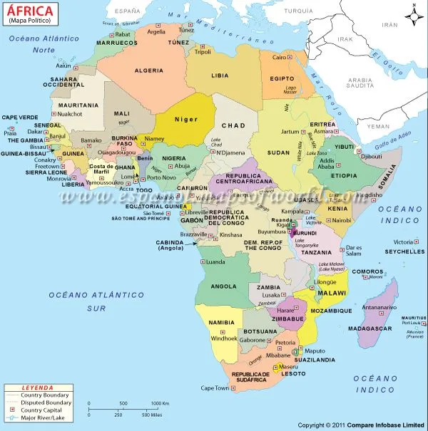 Mapa africa en español - Imagui