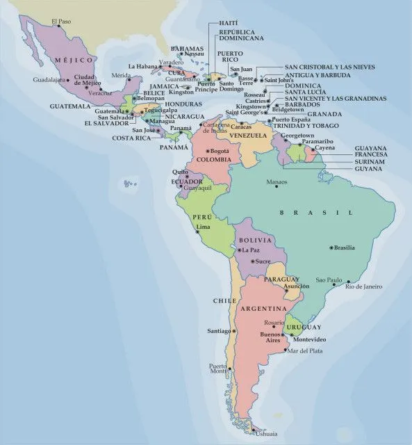 Mapa politico de america 2013 - Imagui
